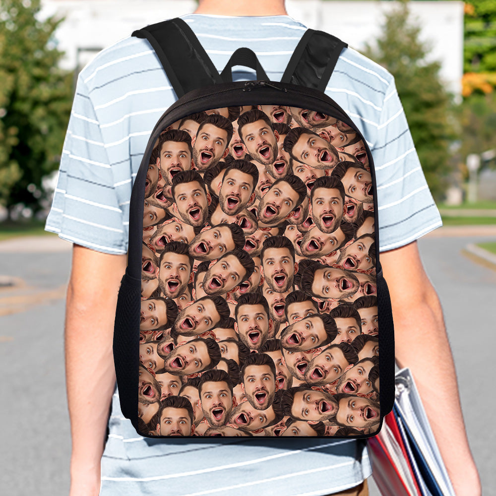 Custom Face Backpack Personalised Funny School Bag for Students