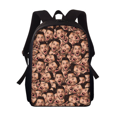 Custom Face Backpack Personalised Funny School Bag for Students - mysiliconefoodbag
