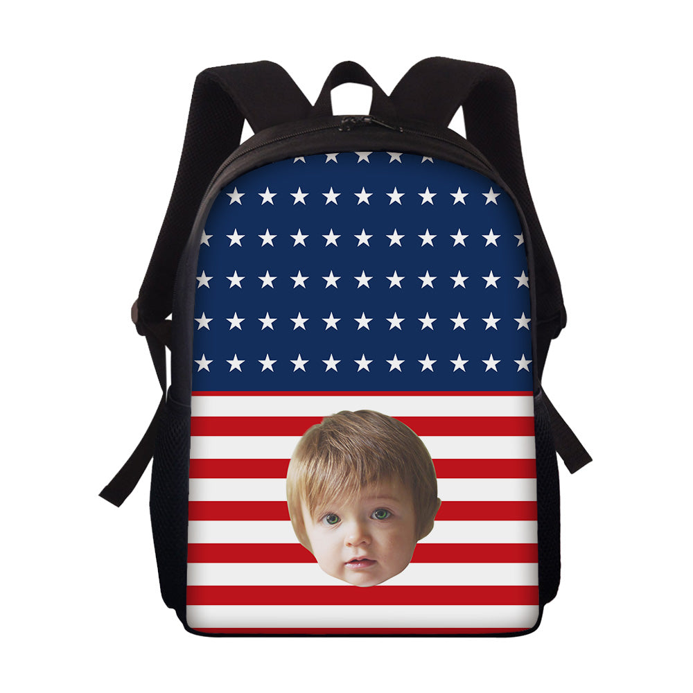 Custom Face Backpack Personalised Flag School Bag for Students