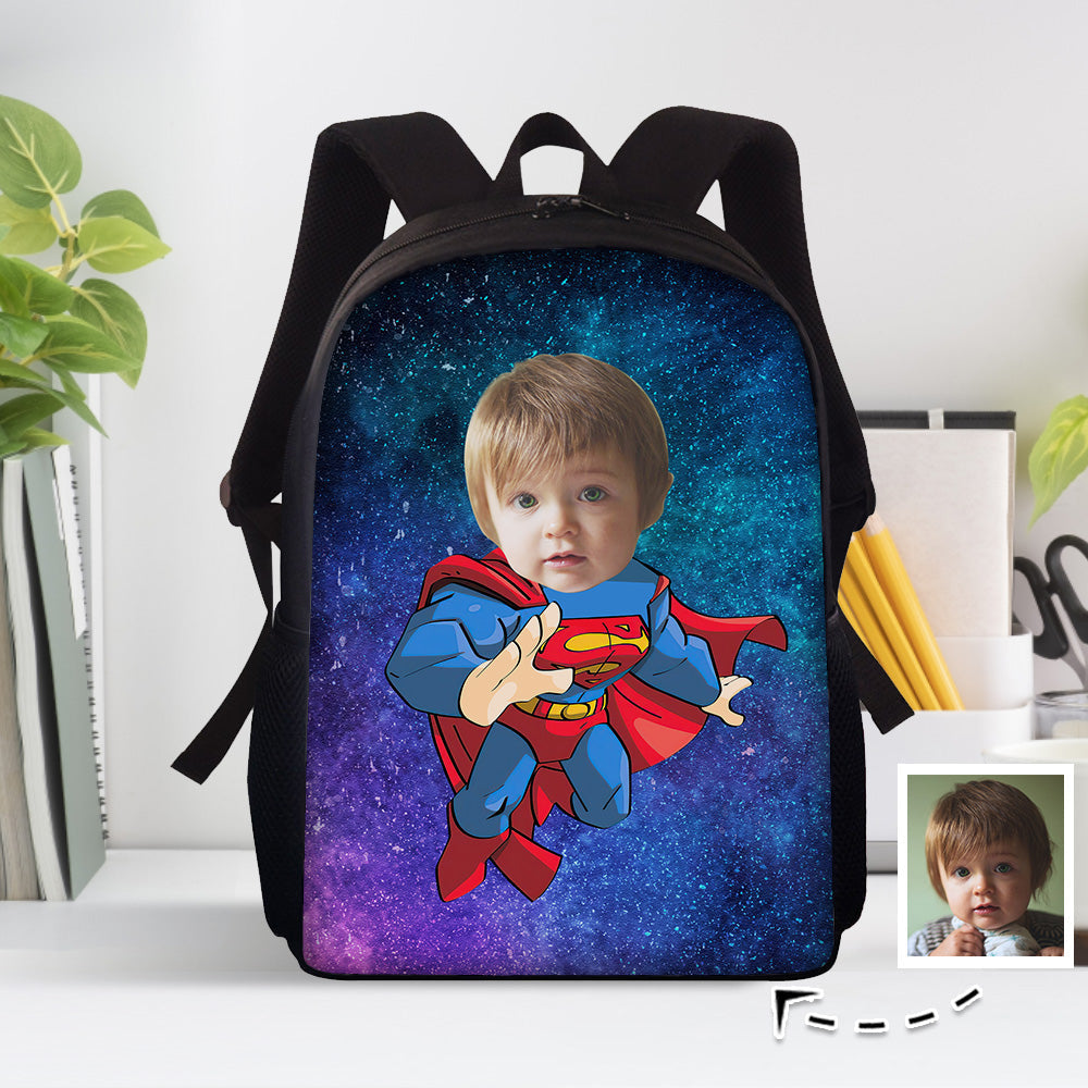 Custom Face Backpack Personalised Starry Sky School Bag for Students