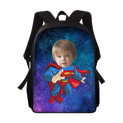 Custom Face Backpack Personalised Starry Sky School Bag for Students - mysiliconefoodbag
