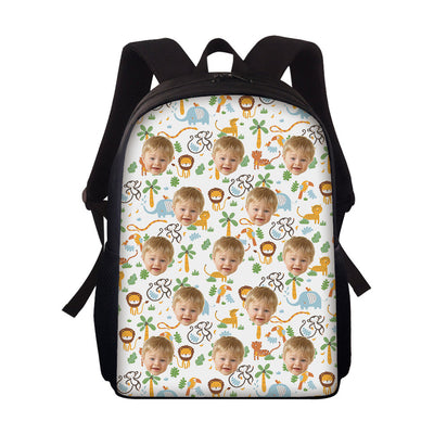 Custom Face Backpack Personalised Animal School Bag for Kids - mysiliconefoodbag