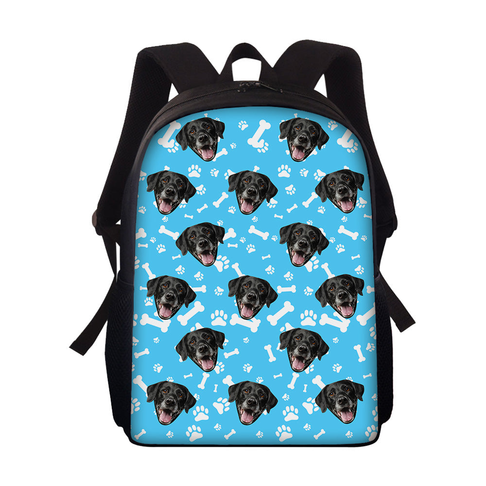 Custom Face Backpack Personalised Pet Paw Prints School Bag