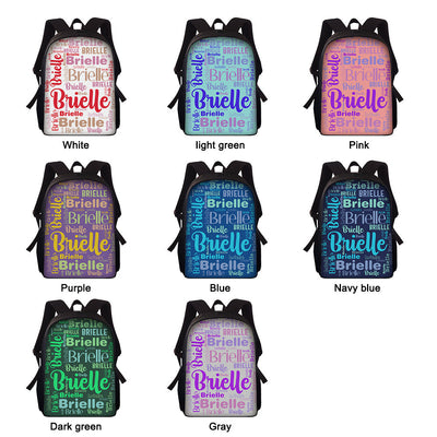 Custom Name Design Backpack Personalised School Bag for Boys Girls - mysiliconefoodbag