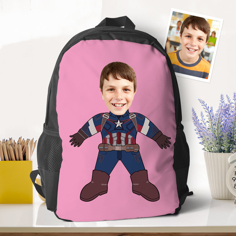 Customizable Super Captain American Minime Backpacks Back To School Gifts For Kids Boys Gifts