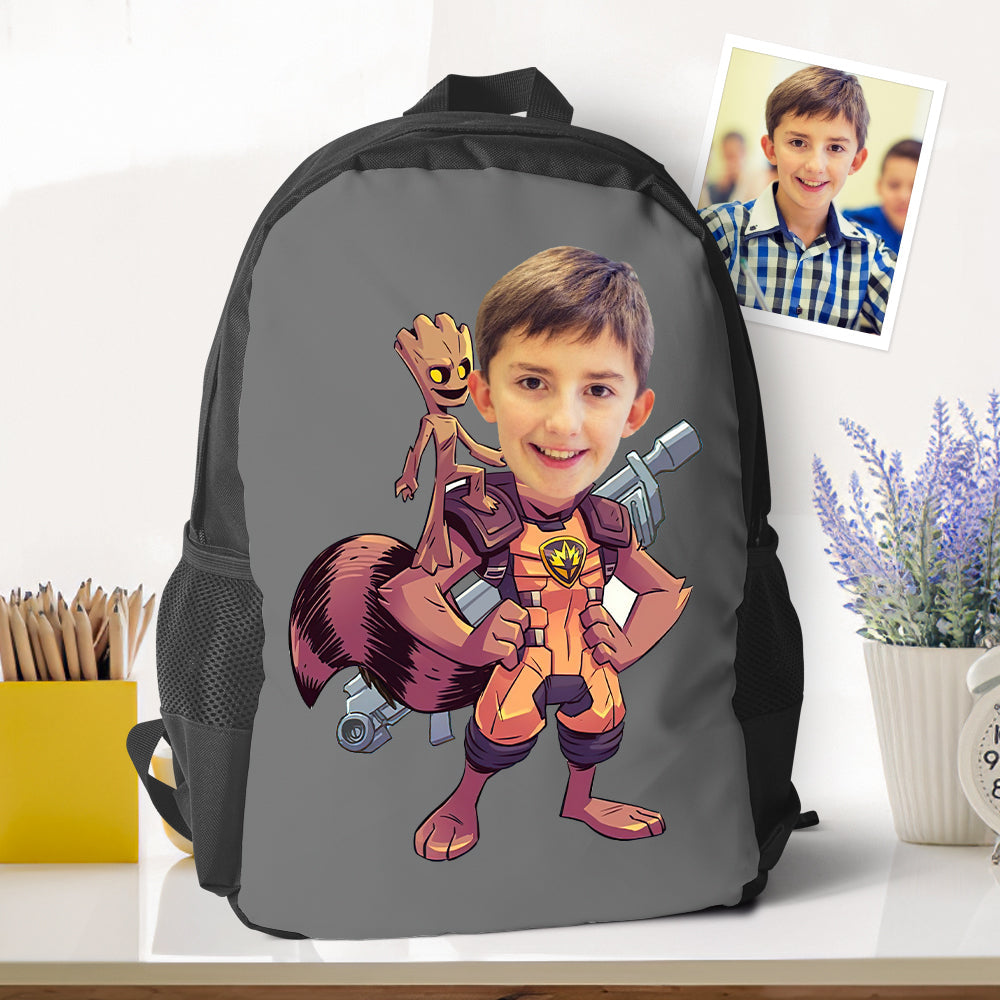 Custom Picture Rocket Racoon  Backpacks Minime School Bookbags Back To School Gifts For Boys Unique Gifts