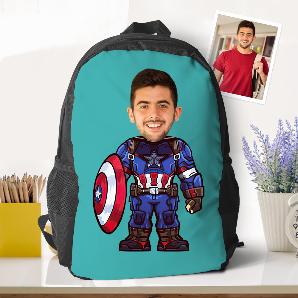 Customizable Unique Captain Amarican Minime Backpacks Back To School Gifts For Kids Boys Gifts