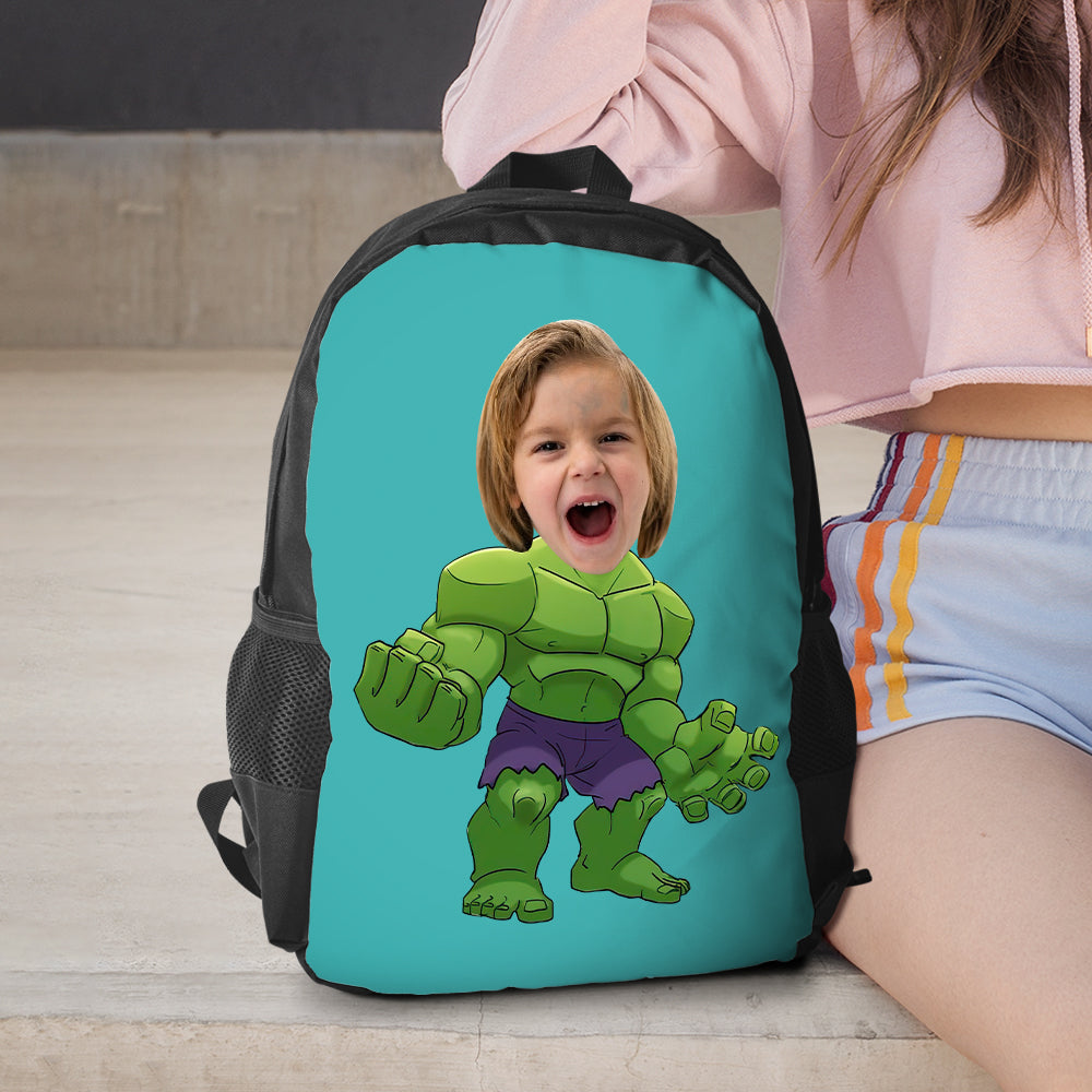 Custom Picture Hulk Backpacks Minime School Bookbags Back To School Gifts For Boys Unique Gifts
