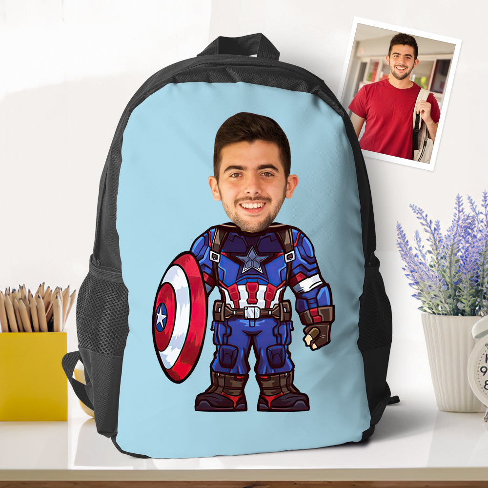 Customizable Unique Captain Amarican Minime Backpacks Back To School Gifts For Kids Boys Gifts