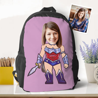 customized super wonder women bookbags minime backpacks back to school gifts for kids girls gifts