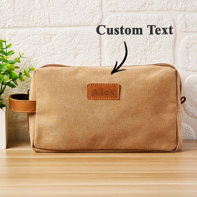 custom toiletry bag household storage bag engraved personalized leather make up bag