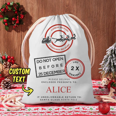 Custom Engraved Bag Santa Sack Christmas Gift Bag for kids