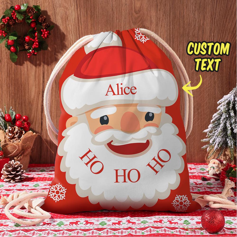 Custom Engraved Bag Cute Santa Christmas Sack Bag Gift for Boys & Girls