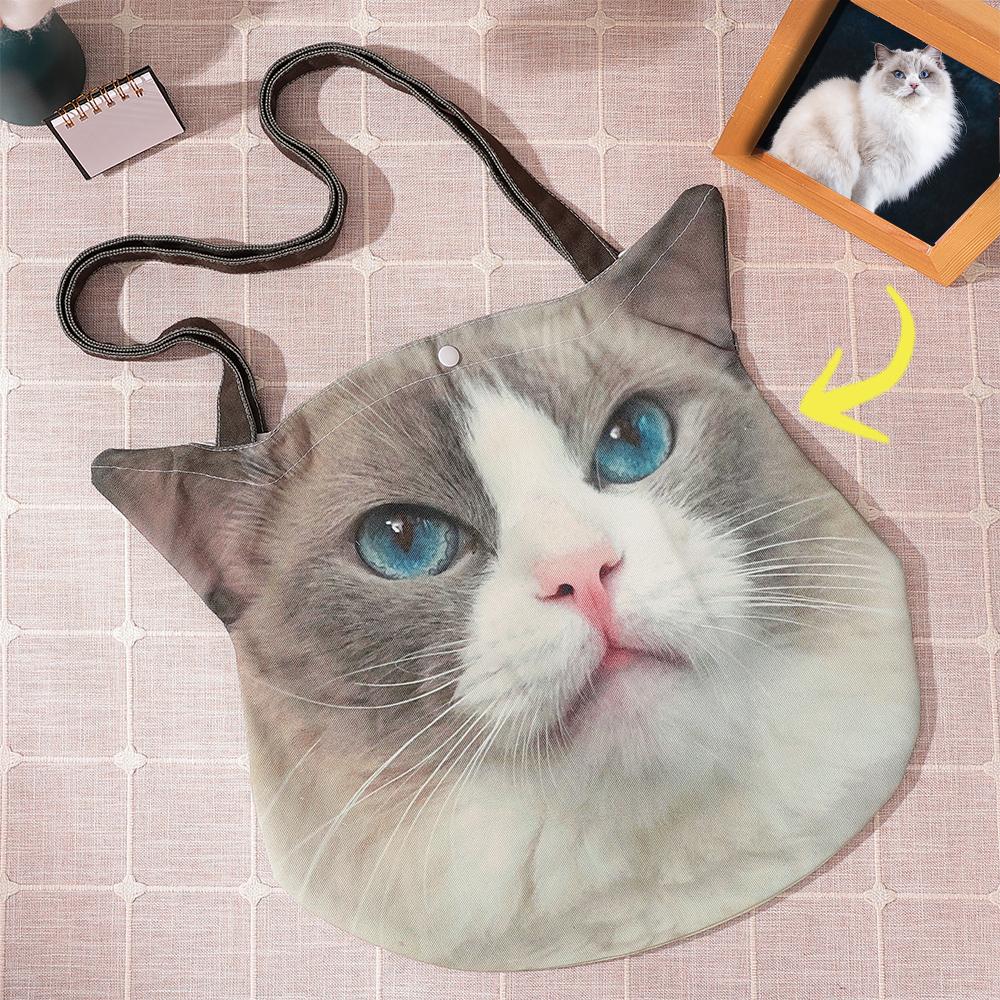 Custom Photo Bag Pet Cat Tote Bag Gift for Cat Lover