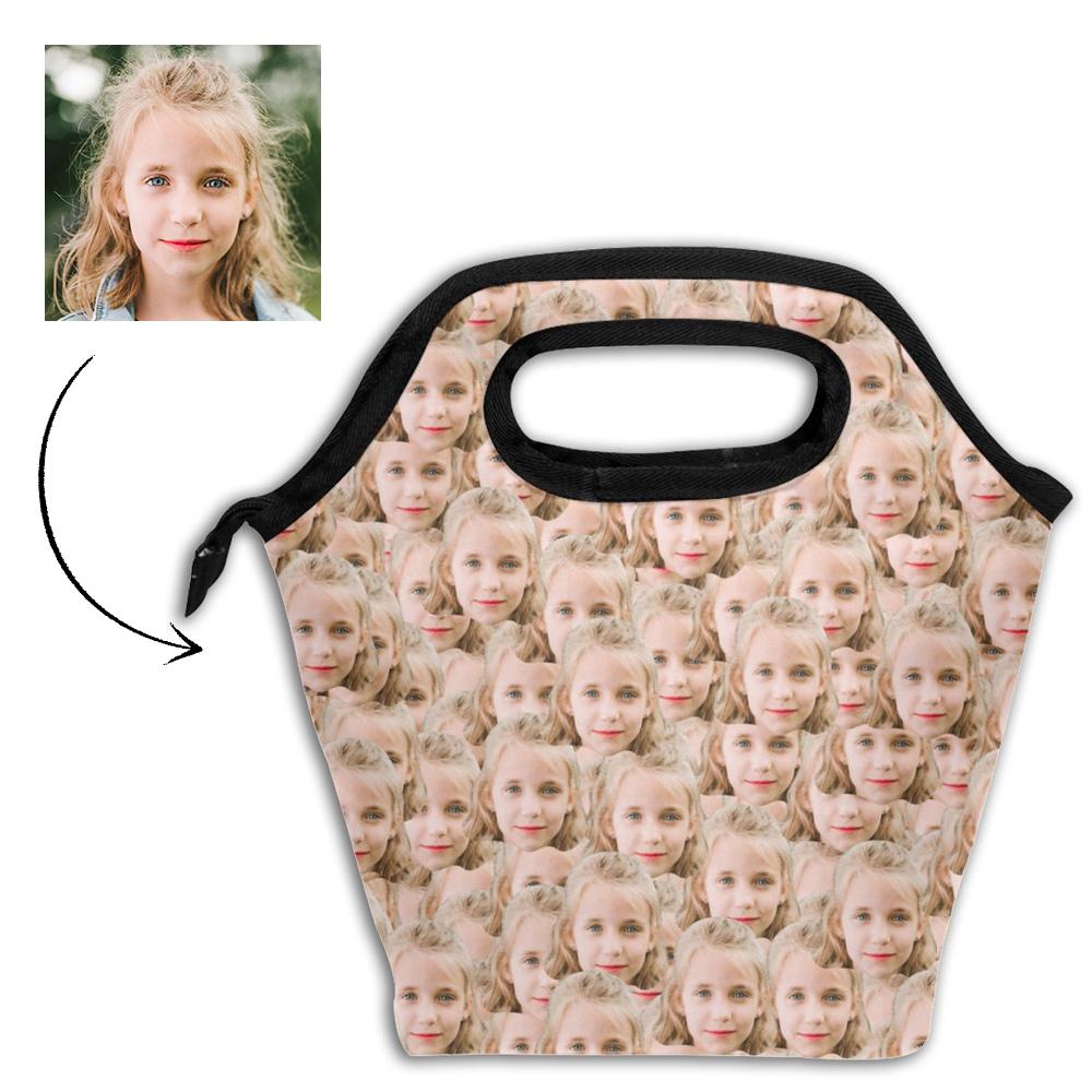 Back To School Gifts Personalized Mash Face Photo Insulation Lunch Bag