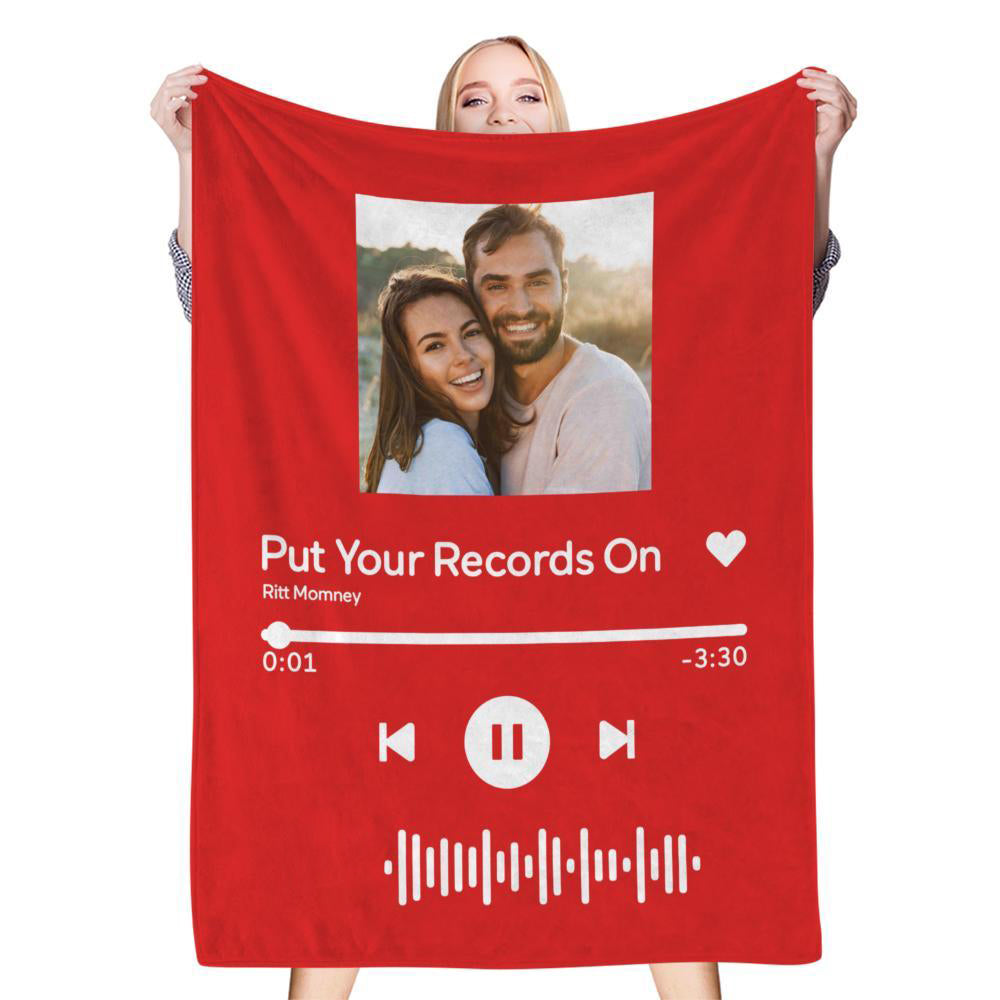 Music Code Personalized Photo Blanket