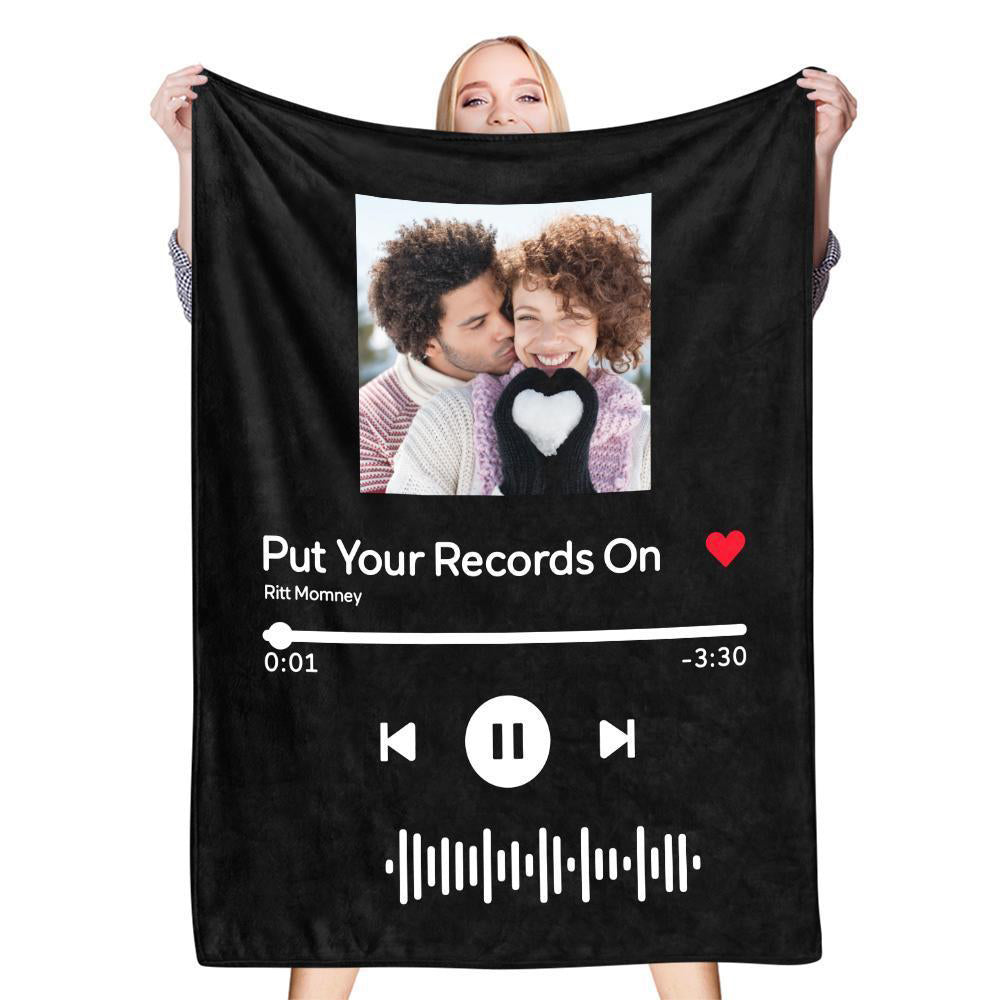 Music Code Personalized Photo Blanket