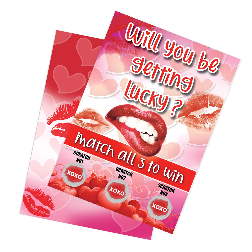 Red Lips Scratch Card Surprise Funny Scratch off Card Match 3 to Win Card