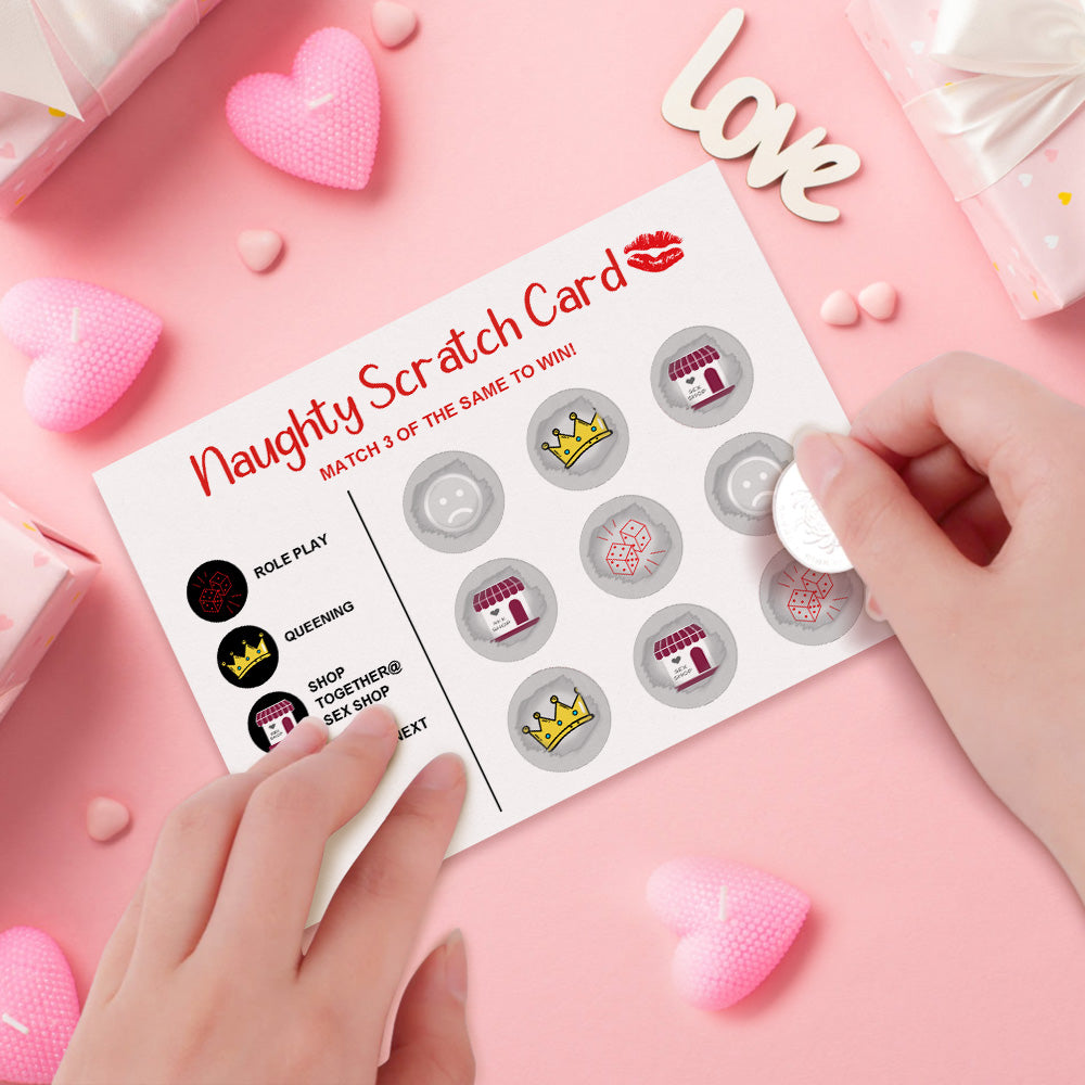 Naughty Scratch Card Funny Valentine's Day Scratch off Card Match 3 to Win Card