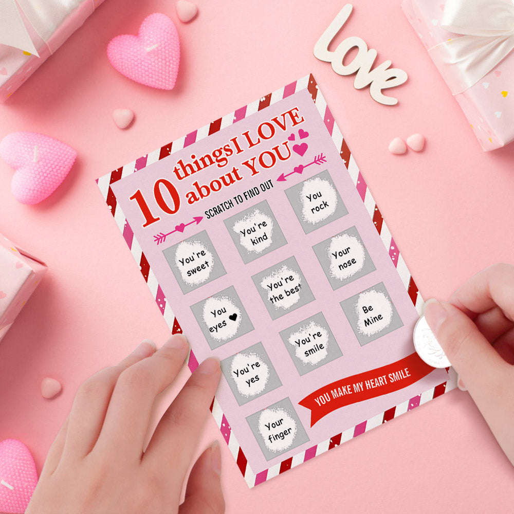 10 Things I Love About You Scratch Card Valentine's Day Scratch off Card