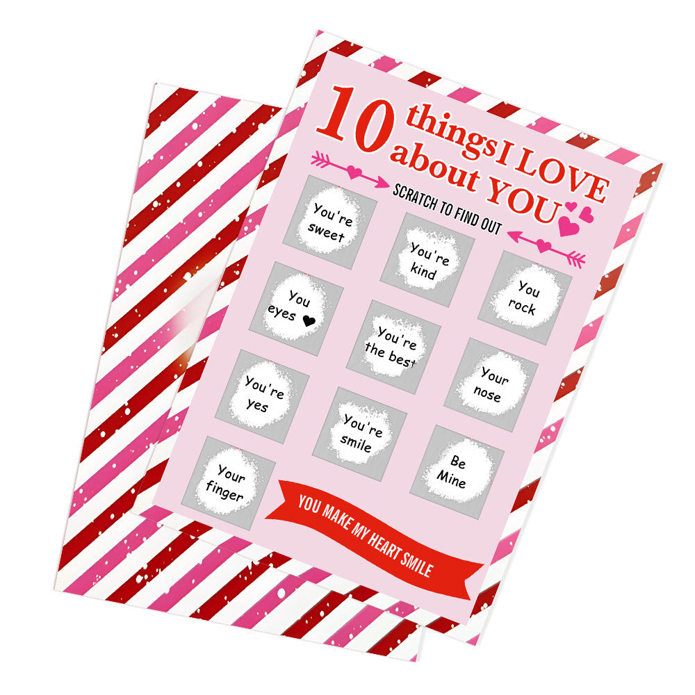 10 Things I Love About You Scratch Card Valentine's Day Scratch off Card