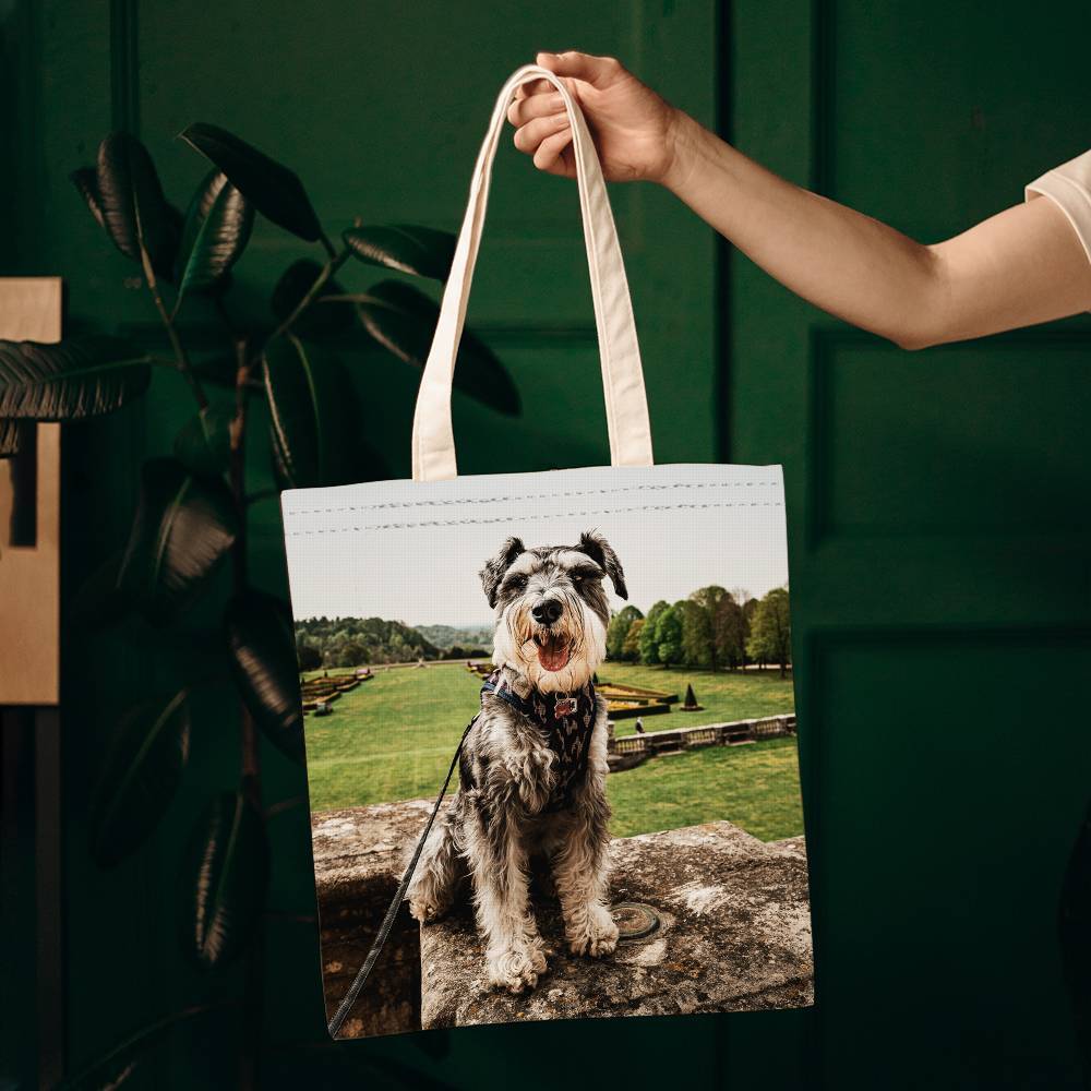 Custom Pet Photo Upload Design Your Own Double Sided Tote Bag Reusable Tote Bag Reusable Shopping Bag