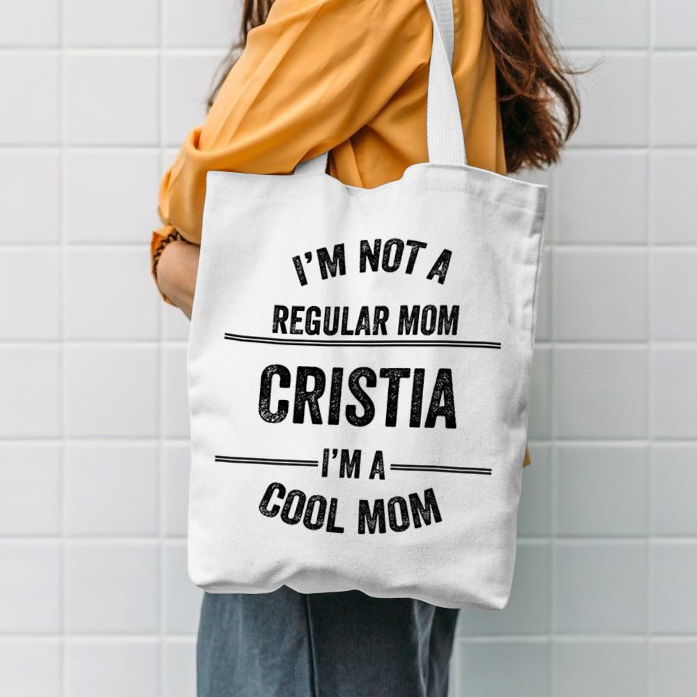 Gift for Mom Custom Canvas Tote Bag For Mom Personalized Beach Bag Reusable Storage Handbag