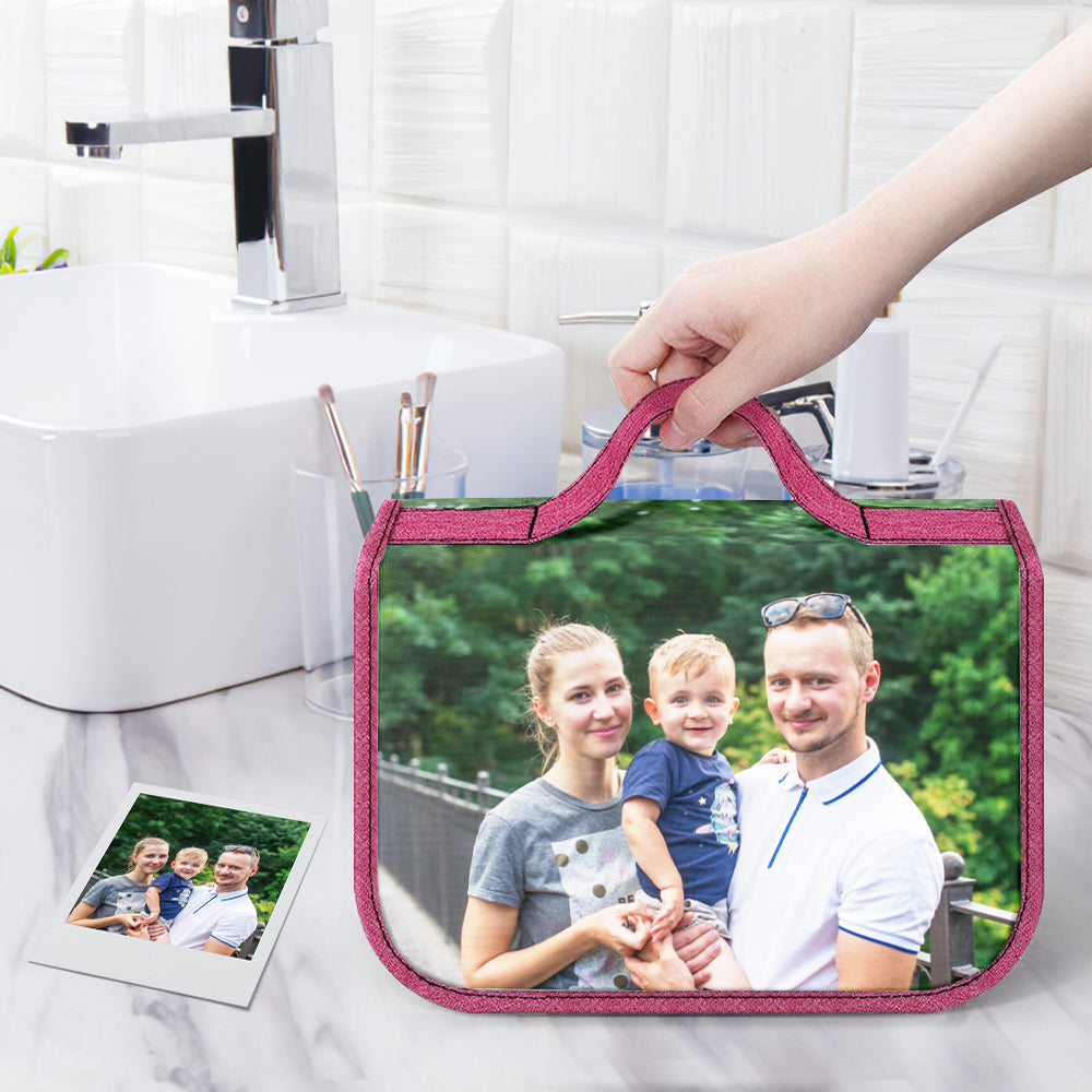 Custom Photo Hanging Toiletry Bag Personalized Cosmetic Makeup Travel Organizer for Men and Women
