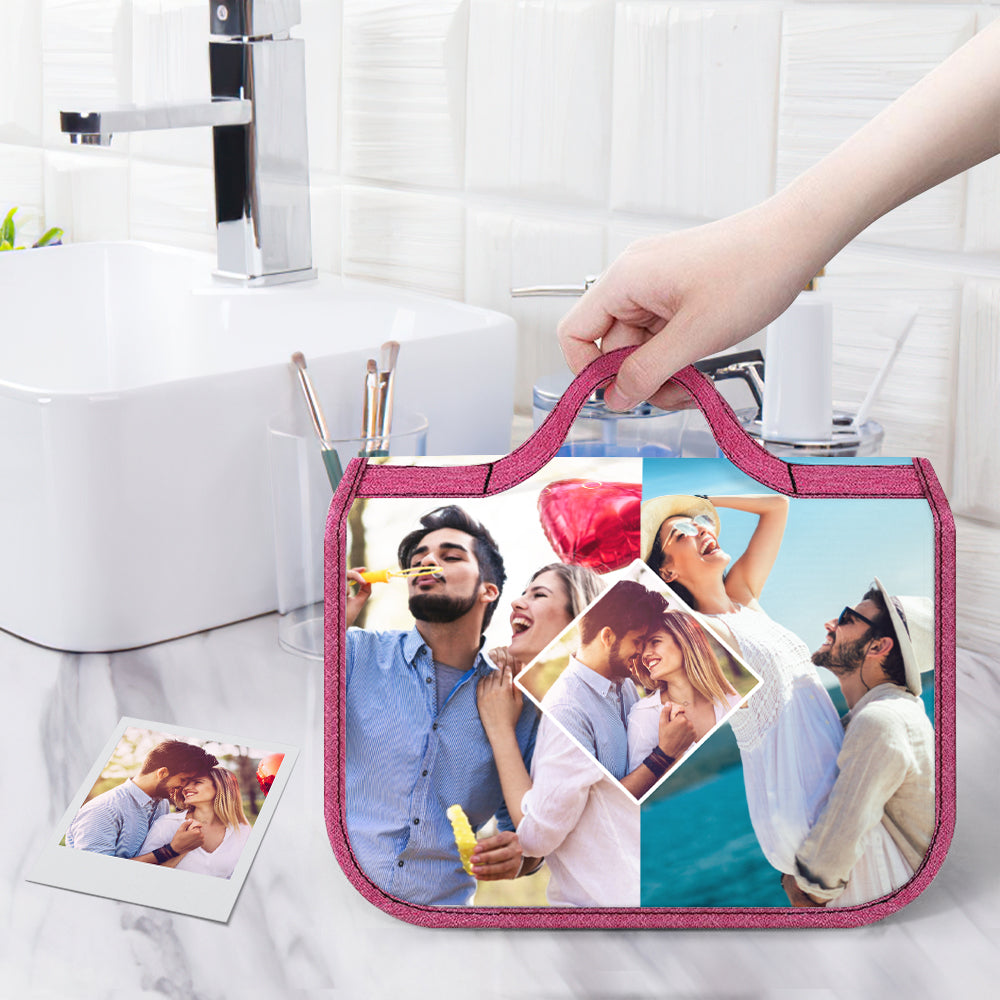 Custom Photo Hanging Toiletry Bag Personalized Cosmetic Makeup Travel Organizer for Men and Women