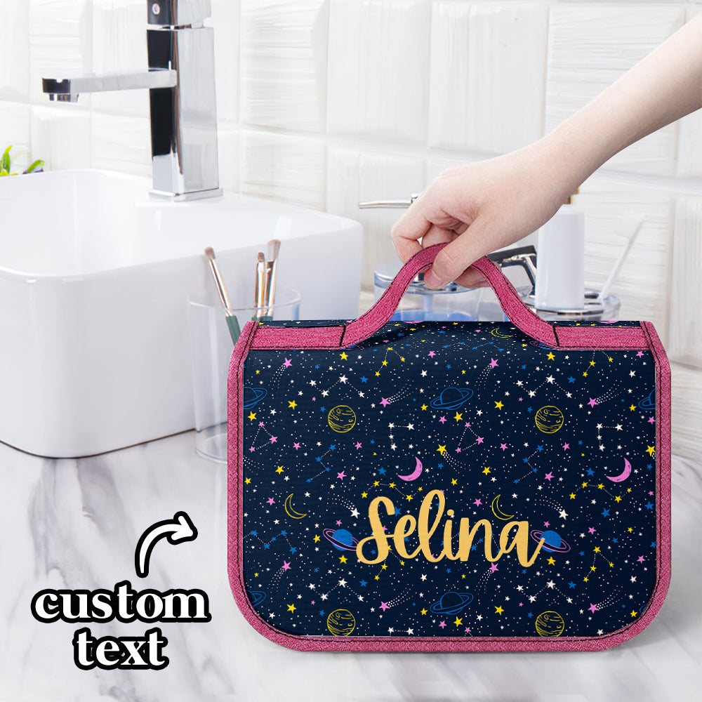Custom Hanging Toiletry Bag Personalized Starry Sky Cosmetic Makeup Travel Organizer for Men and Women
