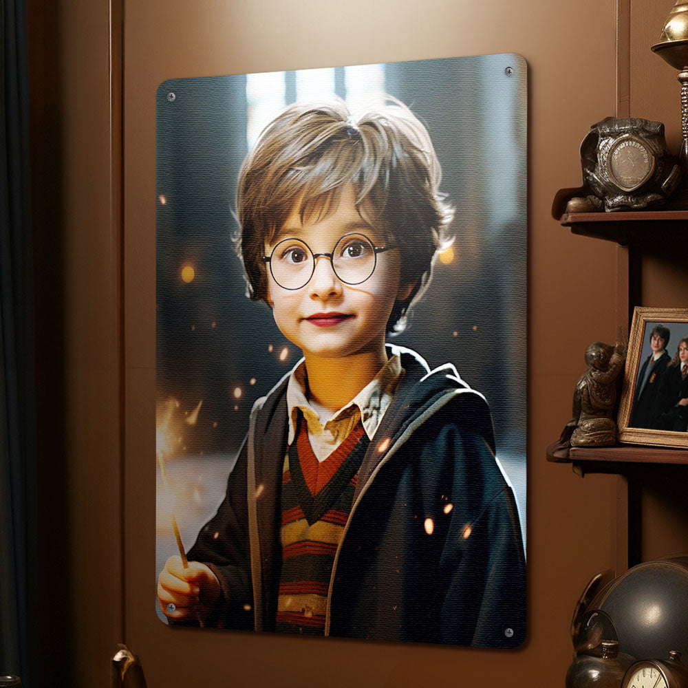 Personalized Face Harry Potter Metal Poster Custom Photo Gifts for Son / Kids