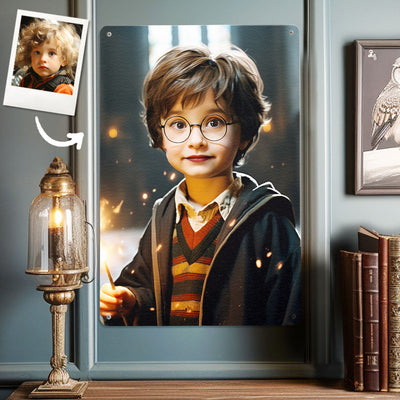 Personalized Face Harry Potter Metal Poster Custom Photo Gifts for Son / Kids - mysiliconefoodbag