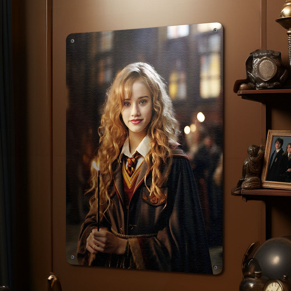 Custom Face Hermione Metal Poster Personalized Photo Portrait Gifts for Her