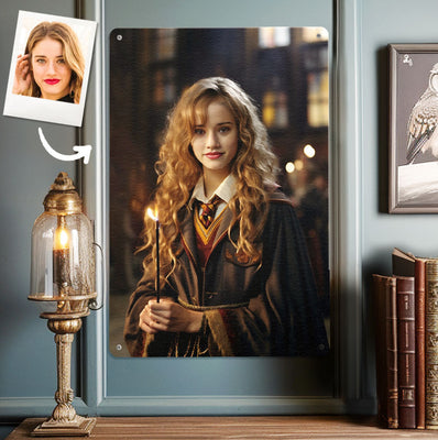 Custom Face Hermione Metal Poster Personalized Photo Portrait Gifts for Her - mysiliconefoodbag