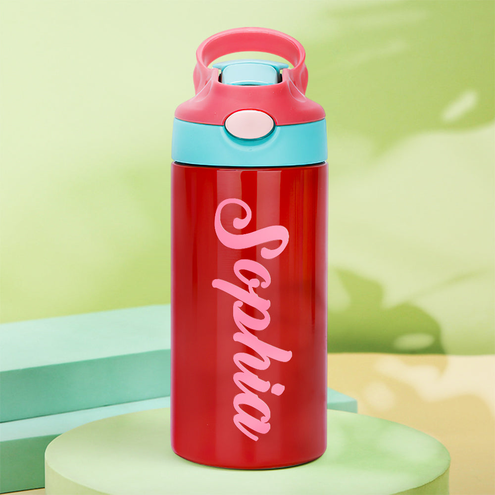 Personalized Name Water Bottles Custom 12oz Water Bottles Cute Back to School Gifts for Kids