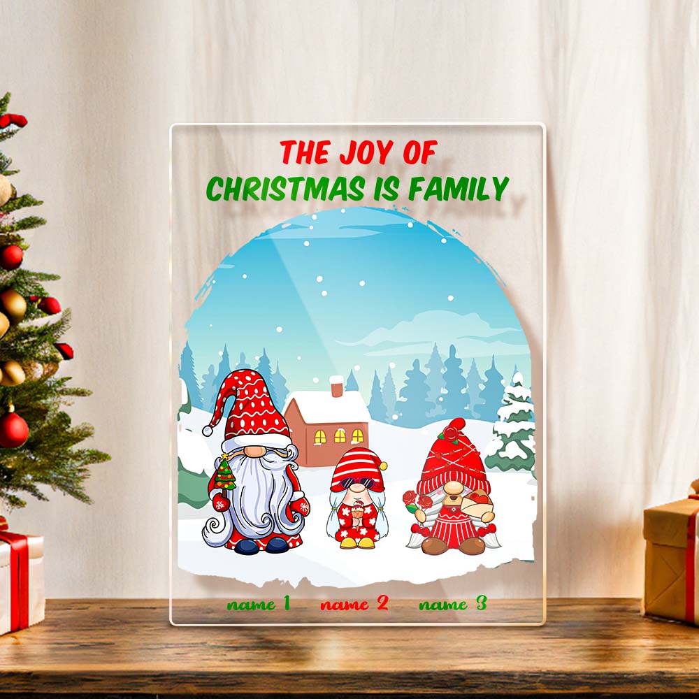 Custom Gnome Family Clip Art Personalized Name Cartoon Plaque Christmas Gifts