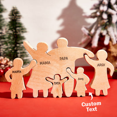 Personalized Wooden Family Puzzle Decor Custom Name Gifts for any Occasion - mysiliconefoodbag