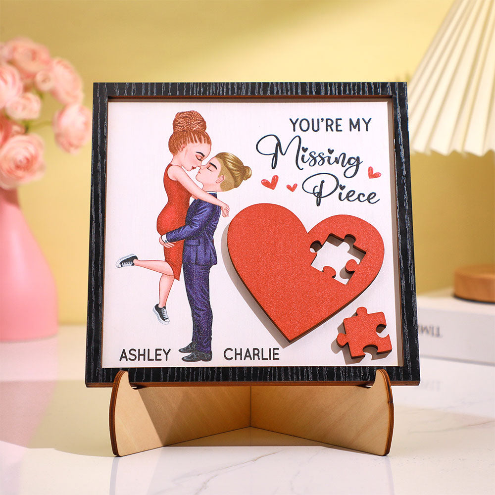 Gifts for Her/Him Personalized Wooden Plaque You Are My Missing Piece