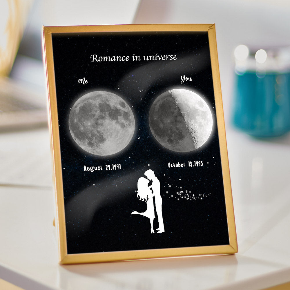Personalized Acrylic Moon Decor Custom Moon Shape Shadow Music Code Plaque Gifts for Her