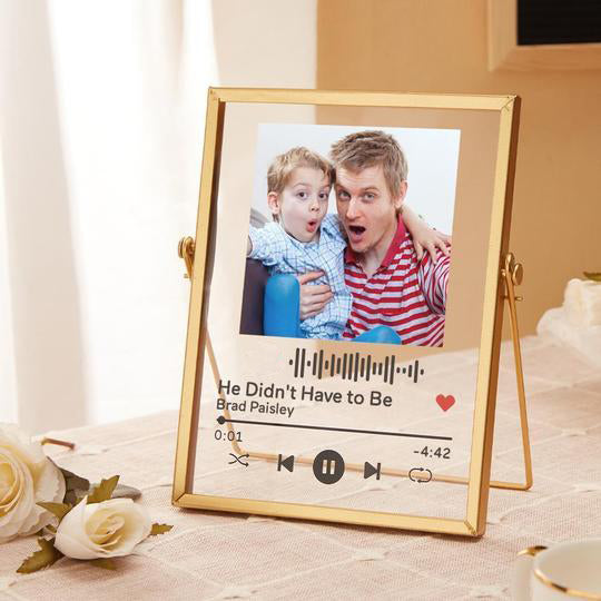 Custom Music Code Music Plaque Acrylic Glass Art Plaque with Golden Frame Luxury Home Decoration
