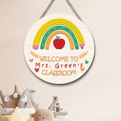 Custom Teacher Door Sign, Welcome Sign Gift - 