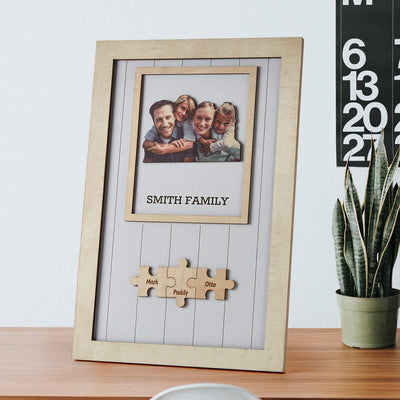 Mother's Day Box Frame Custom Wooden Photo Puzzle Name Frame
