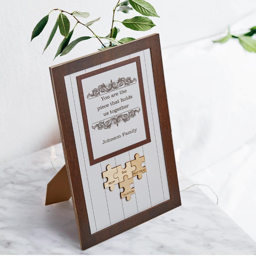 Mom Piece That Holds Us Together Frame Mum Puzzle Sign Gift for Mum