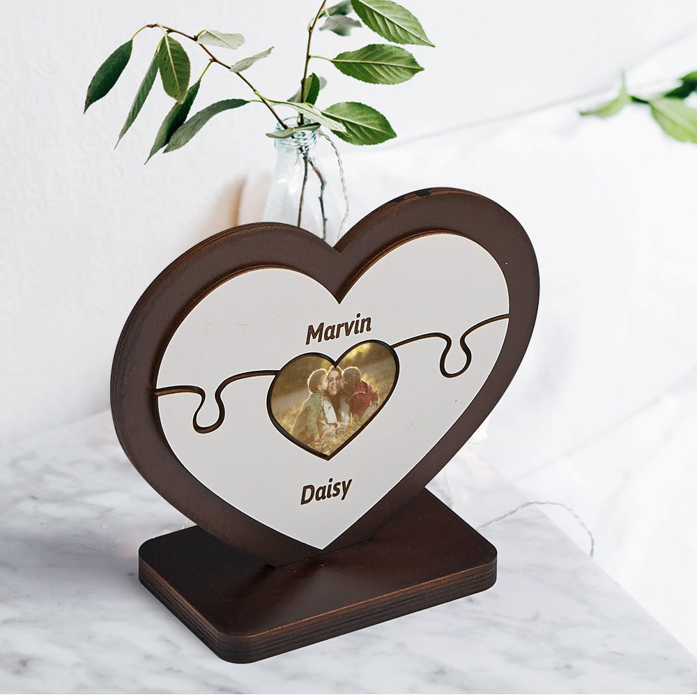 Mothers Day Box Frames Personalised Name Heart Wooden Puzzle Ornaments