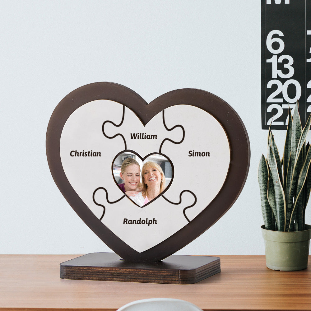 Gift for Mom Personalised Heart Wooden Table Frame