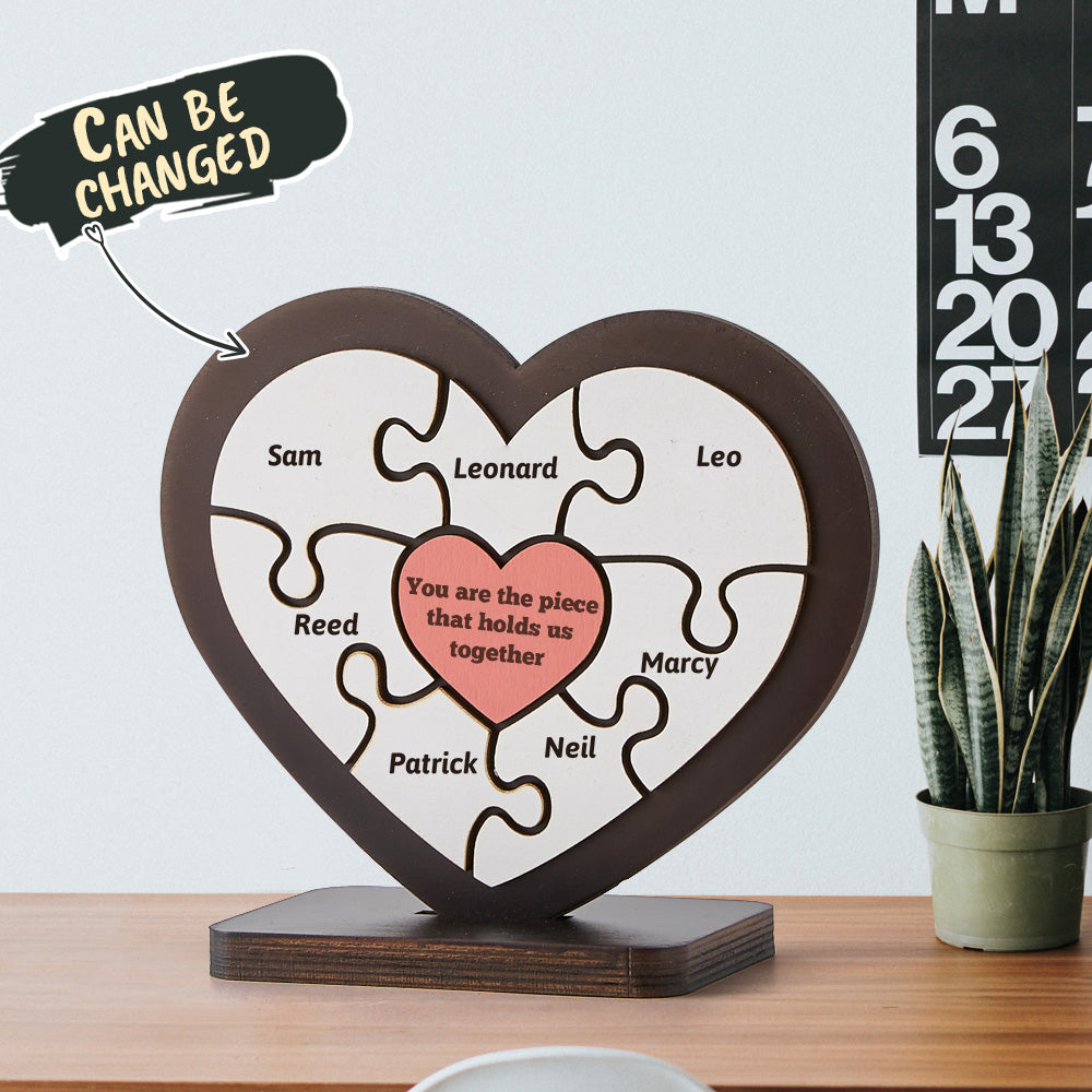 Gift for Mom Personalised Heart Wooden Table Frame