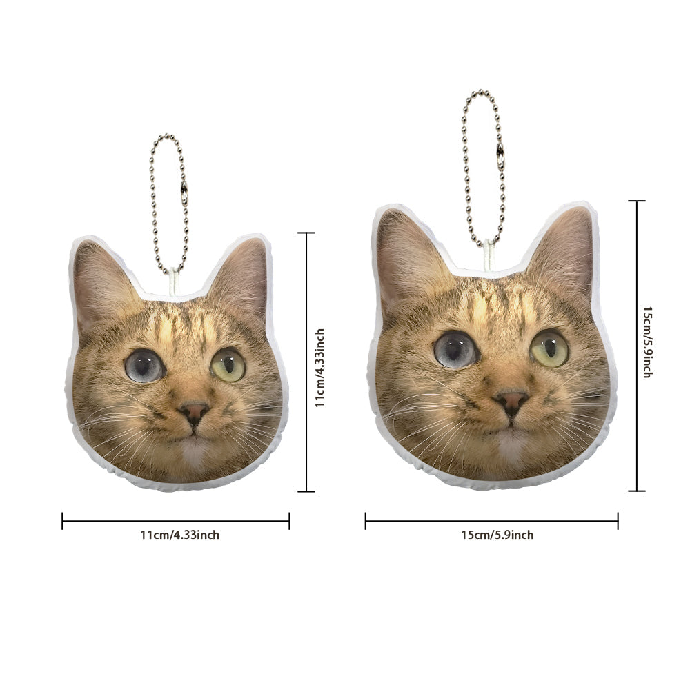 Custom Cat Face Mini Plush Hanging Ornaments with Voice Decorations for Christmas Gifts
