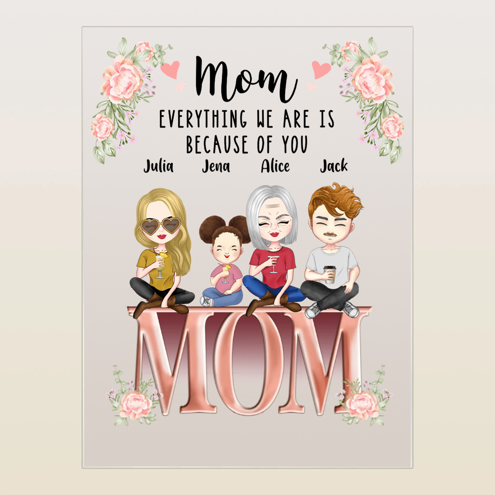 Personalized Acrylic Plaque Mother and Children Best Family Mother's Day Gifts