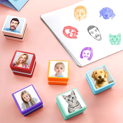 Custom Portrait Stamp Personalized Photo Pet Stamps Gifts for Pet Lover - mysiliconefoodbag
