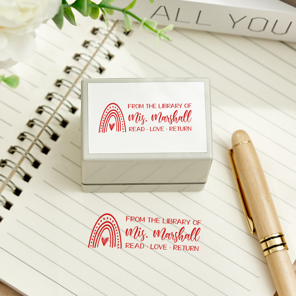 Custom Teacher Stamp Personalized Classroom Library of Stamp for Teacher Gifts